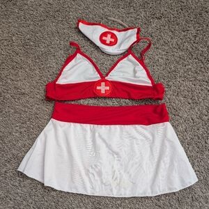 Red and White Nurse Set